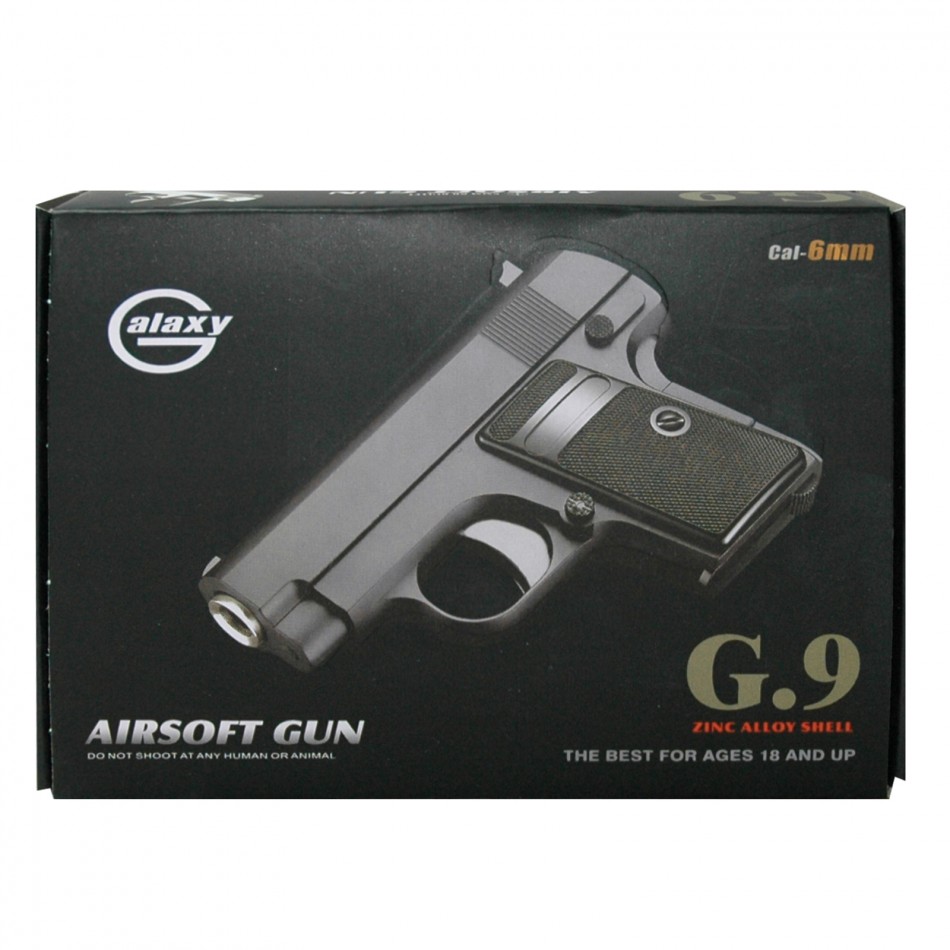 Rayline Spielzeugpistole G9 schwarz Inklusive Magazin und Munition 