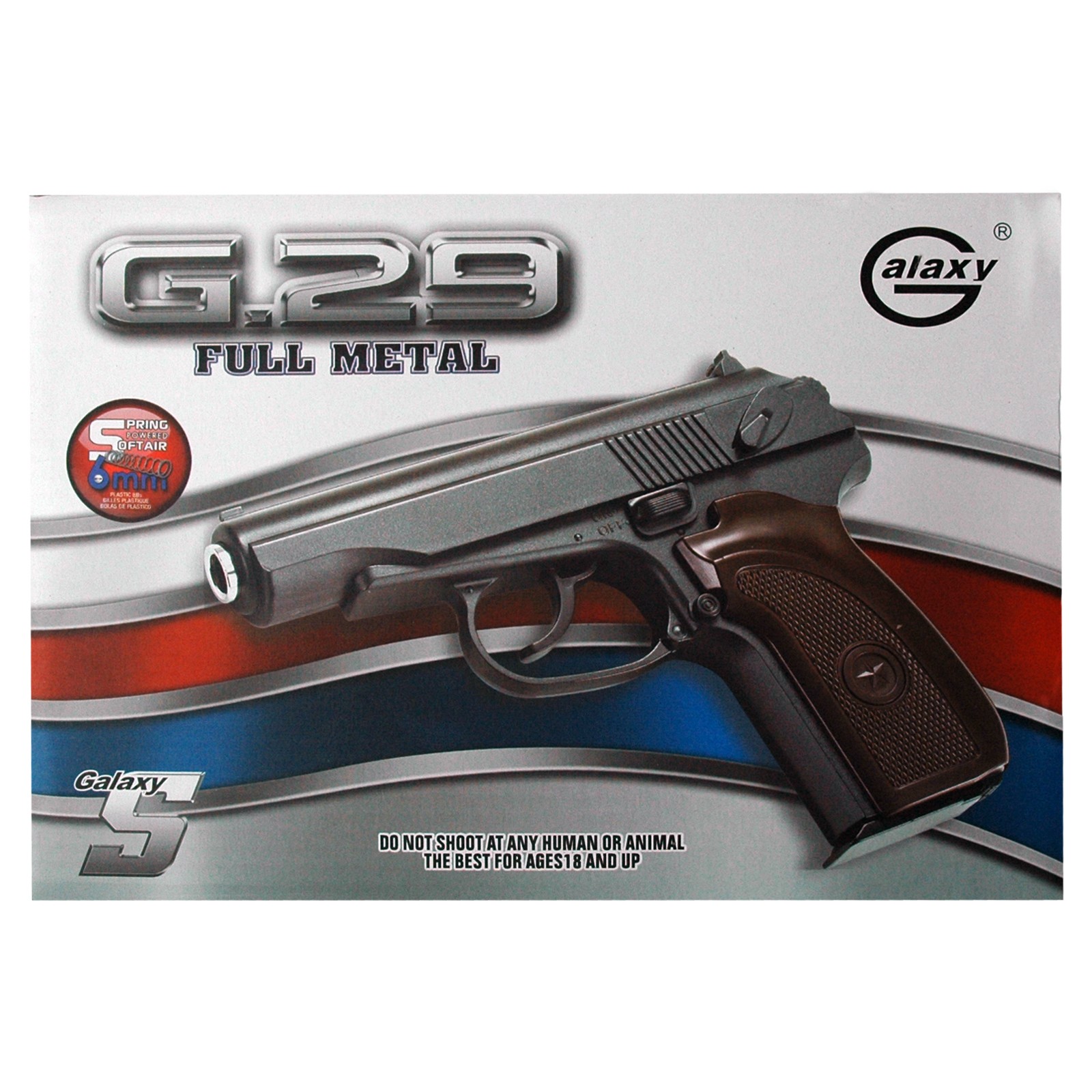 G29 Softair Pistole Metall, Inklusive Munition, metall-braun