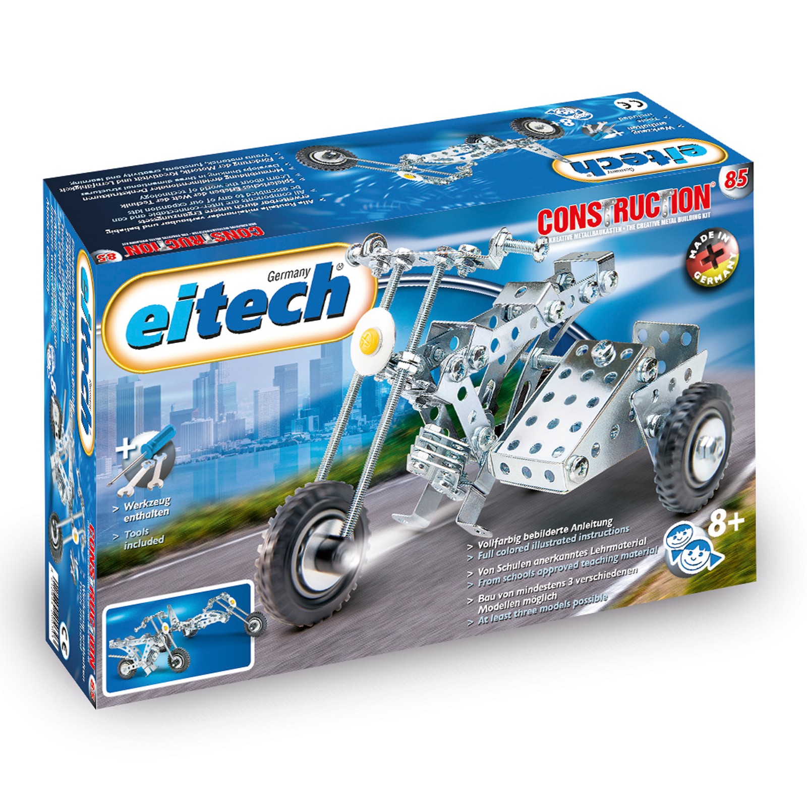 EITECH Starter Metallbaukasten Motorrad mit Beiwagen