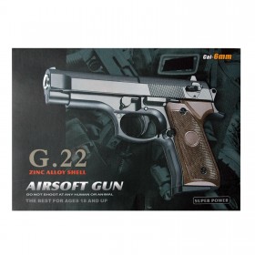 Softair Pistole G22, aus Metall, Kaliber 6mm, Federdruck